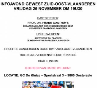 Vrijdag 25 november infoavond BWP Zuid-Oost-Vlaanderen Vrijdag 25 november infoavond BWP Zuid-Oost-Vlaanderen